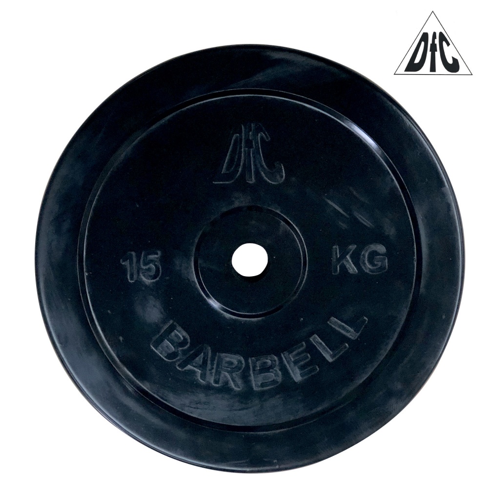 DFC 15 кг обрезиненный из каталога дисков для штанги с посадочным диаметром 26 мм.  в Краснодаре по цене 4290 ₽