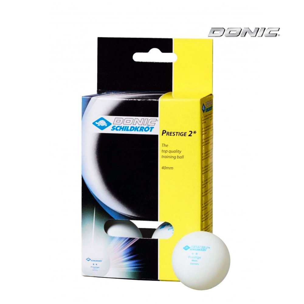 Donic Prestige 2 (белые, 6 шт) из каталога мячей для настольного тенниса в Краснодаре по цене 390 ₽