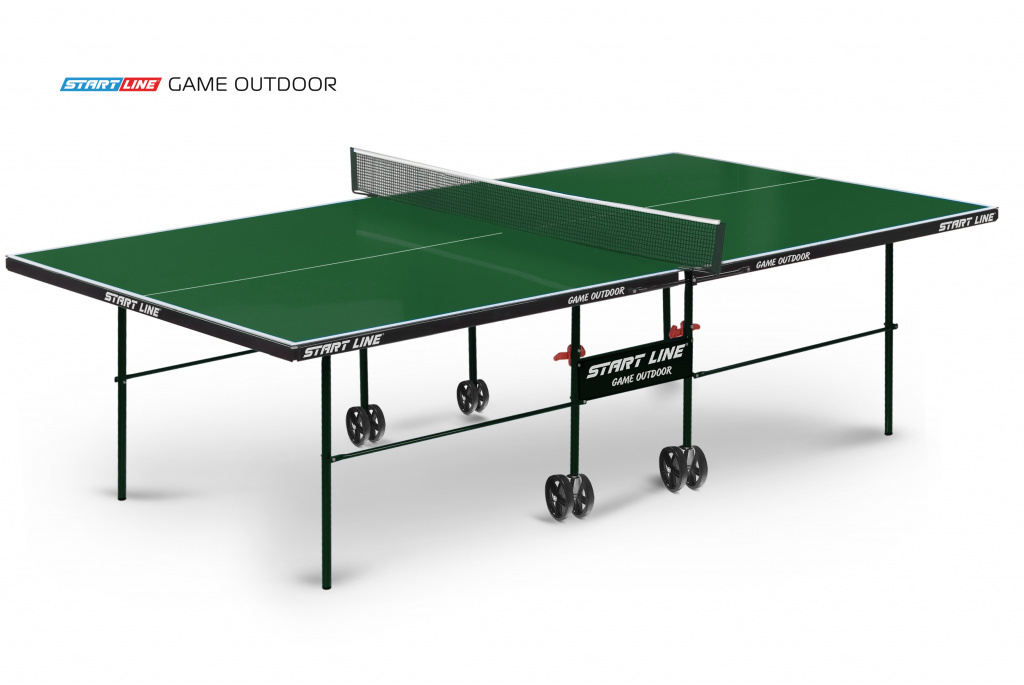Start Line Game Outdoor с сеткой зеленый из каталога влагостойких теннисных столов в Краснодаре по цене 31990 ₽