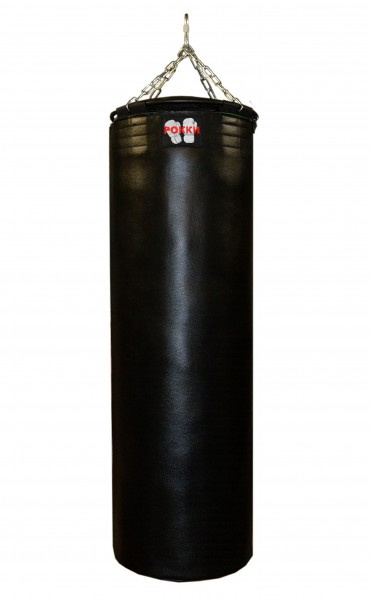Рокки натуральная кожа 150х45 см черный из каталога боксерских мешков и груш в Краснодаре по цене 41120 ₽