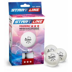 Start Line TRAINING 3*, 6 мячей в упаковке из каталога мячей для настольного тенниса в Краснодаре по цене 590 ₽