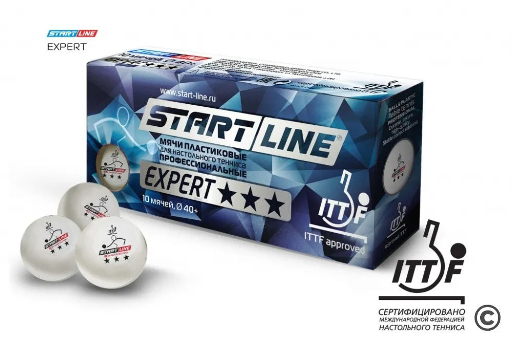 Start Line Expert V40+ 3* (ITTF) (10 шт) из каталога мячей для настольного тенниса в Краснодаре по цене 1280 ₽