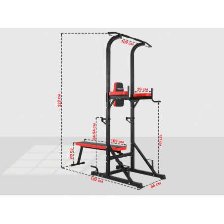 Рендер-1 для UnixFit Power Tower 120P со скамьей