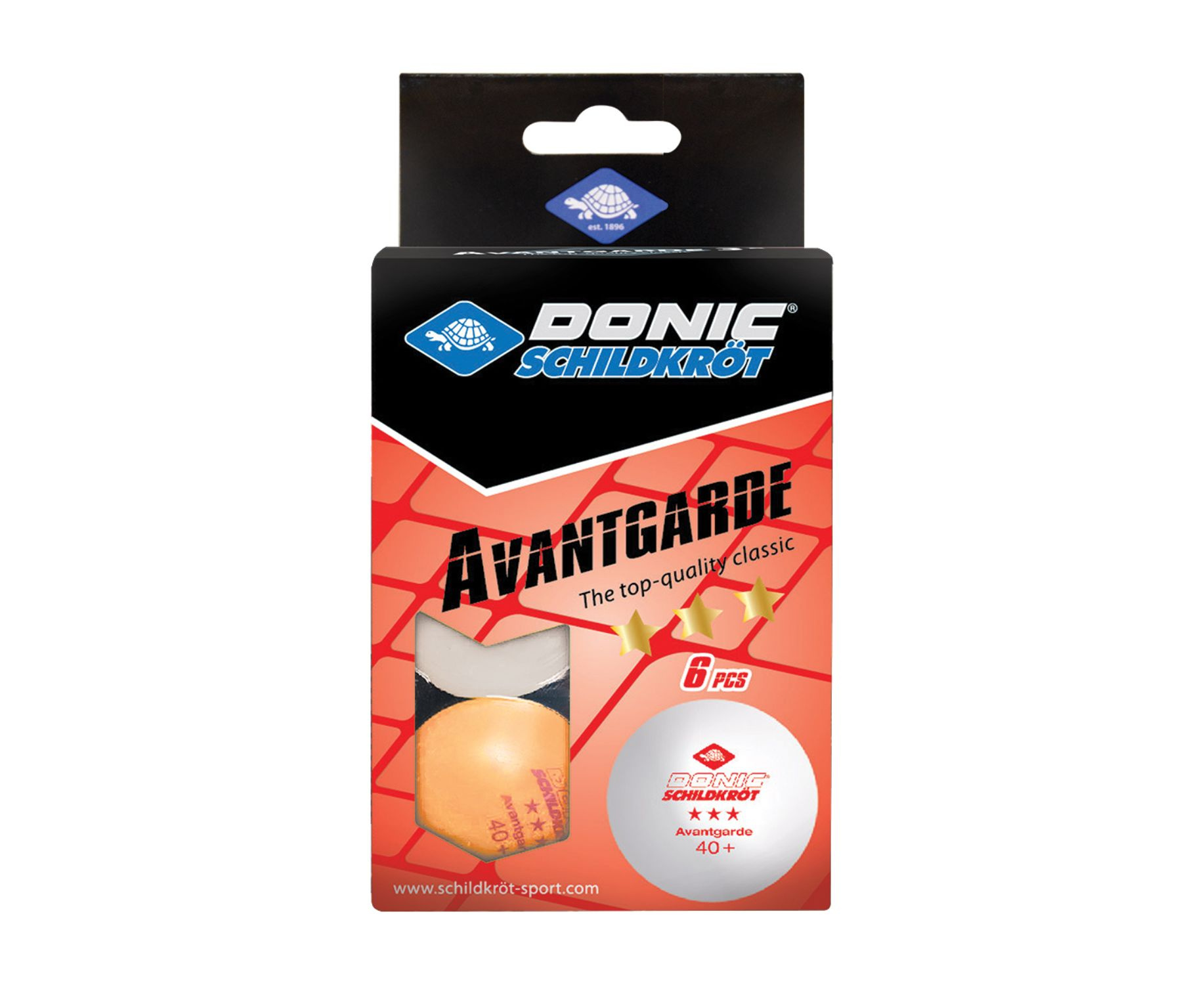 Donic AVANTGARDE 3* 40+, 6 штук, белый + оранжевый из каталога мячей для настольного тенниса в Краснодаре по цене 490 ₽