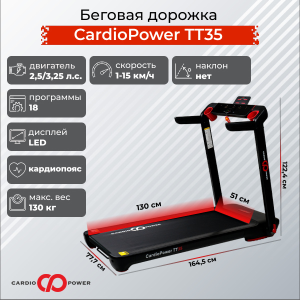 CardioPower TT35 из каталога беговых дорожек в Краснодаре по цене 64900 ₽