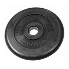 Диск для штанги обрезиненный MB Barbell (металлическая втулка) 20 кг / диаметр 51 мм в Краснодаре по цене 10836 ₽
