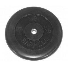 Диск для штанги обрезиненный MB Barbell (металлическая втулка) 15 кг / диаметр 51 мм в Краснодаре по цене 8148 ₽