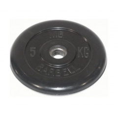 Диск для штанги обрезиненный MB Barbell (металлическая втулка) 5 кг / диаметр 51 мм в Краснодаре по цене 2898 ₽