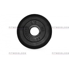 MB Barbell черный - 30 мм - 0.75 кг из каталога дисков для штанги с посадочным диаметром 30 мм.  в Краснодаре по цене 340 ₽