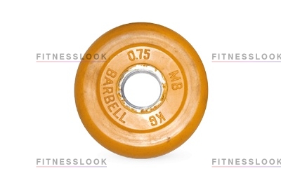 MB Barbell желтый - 26 мм - 0.75 кг из каталога дисков для штанги с посадочным диаметром 26 мм.  в Краснодаре по цене 735 ₽