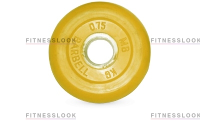 MB Barbell желтый - 30 мм - 0.75 кг из каталога дисков для штанги с посадочным диаметром 30 мм.  в Краснодаре по цене 735 ₽