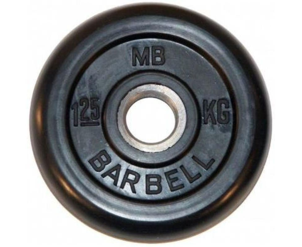 Диск для штанги MB Barbell обрезиненный (металлическая втулка) 1.25 кг / диаметр 26 мм