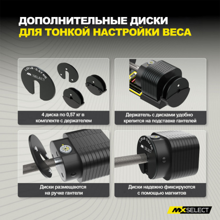 Рендер-4 для MX Select MX55 EVO, эргономичная прорезиненная рукоять, вес 4.9-25.3 кг, 2 шт