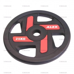 AeroFit Alex полиуретановый 50 мм - 25 кг из каталога дисков для штанги с посадочным диаметром 50 мм. в Краснодаре по цене 14420 ₽