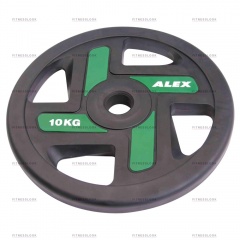 AeroFit Alex полиуретановый 50 мм - 15 кг из каталога дисков для штанги с посадочным диаметром 50 мм. в Краснодаре по цене 9177 ₽
