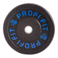 Profi Fit бамперный черный 20 кг из каталога дисков для штанги с посадочным диаметром 50 мм. в Краснодаре по цене 14550 ₽