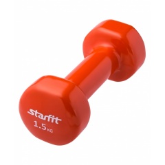 StarFit виниловая, 1.5 кг. оранжевая из каталога гантелей для фитнеса в Краснодаре по цене 1020 ₽