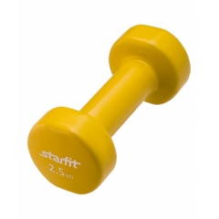 StarFit виниловая, 2.5 кг, желтая из каталога гантелей для фитнеса в Краснодаре по цене 1530 ₽