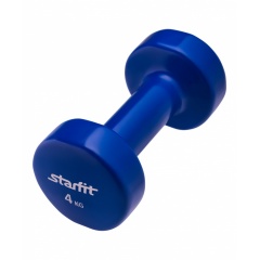 StarFit виниловая, 4 кг, темно-синяя из каталога гантелей для фитнеса в Краснодаре по цене 2550 ₽