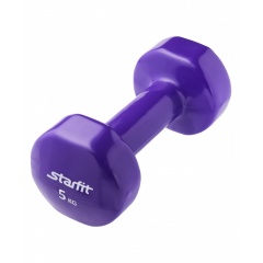 StarFit виниловая, 5 кг., фиолетовая из каталога гантелей для фитнеса в Краснодаре по цене 3150 ₽