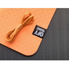 6 мм двухслойный оранжевый FT-YGM6-2LT-ORANGE-BK в Краснодаре по цене 1620 ₽ в категории коврики для йоги и фитнеса Original FitTools