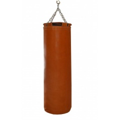 Подвесной боксерский мешок и груша Рокки 130х40 см. 55 кг. кожа рыжий в Краснодаре по цене 29080 ₽