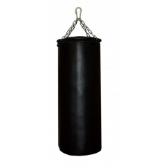 Подвесной боксерский мешок и груша Рокки 130х40 см. 55 кг. кожа черный в Краснодаре по цене 34600 ₽